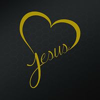 Jesus Heart Vinyl Decal Sticker | Cars Trucks Vans Walls Laptops Cups | Gold | 5.5 in | KCD843G