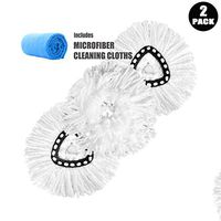 Replacement Mop Head Microfiber Spin Mop Refill Clean Pad Mop Head Refills Easy Cleaning Mop Head Replacement (2 Pack)