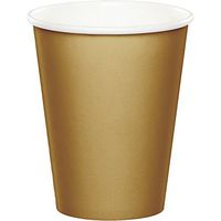 48 Gold Premium 9oz Hot/Cold Cups Bulk Party Supply Wedding Shower Birthday Anniversary
