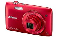Nikon Coolpix S3400 16 MP Digital Camera with 7x Optical IS Zoom, 2.7-Inch LCD (Red)