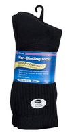 J.T. Foote - Non Binding Diabetic Socks Crew Mens 3pk - Black Size 10-13