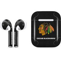 Skinit Decal Audio Skin for Apple AirPods with Lightning Charging Case - Officially Licensed NHL Chicago Blackhawks Distressed Design