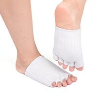 uxcell Moisturizing Compression Gel Socks Soft Cotton Sleeves Separating Toe Soreness Relief Dry Cracked Skin Exfoliate Spa Treatment Cover 1 Pair White
