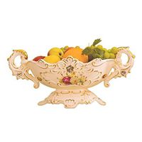 Bowl Tableware Fruit Plate Fruit Snack Plate Snack Plate Home Decoration Fruit Plate Home Creative Tray Retro Court (Color : Beige, Size : 43 21 19cm) Hotel tableware home noodles boiled fish soup