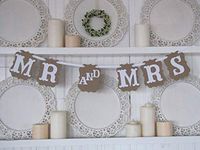 Rustic MR and MRS Booth Photo Prop Garland Hanging Banner Wedding Decor