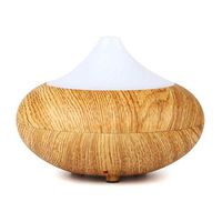 Mini Aroma Essential Oil Diffuser, 150ml Ultrasonic Cool Mist Humidifier with Color LED Lights Changing and Waterless Auto Shut-off for Office, Yoga, Spa, Baby Room, Home, Bedroom Wood Grain Diffuser