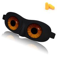 HYCLES Sleep Mask with 3D Angel Eye Labeling & Ear Plugs Ultra Lightweight Eye Mask Polyster Eyeshade Adjustable Strap Blindfold for Men Women and Kids