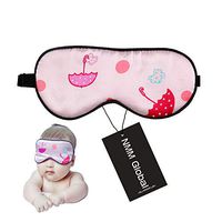 NMM Global 100% Natural Silk Sleep Eye Mask Kids, Cute Night Sleeping Mask with Adjustable Elastic Strap for Newborn (Baby Cute Pink)