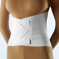 Elastic Duo-Compression Lumbosacral Support Size: XL 38" - 42", Model: With 4 Steels, Color: White