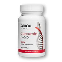 OMAX® Tumeric BioCurc® Curcumin CoQ10 Supplement | Highest Potency - 400x More Bioavailable Curcumin | Heart Heath, Joint Support, Inflammation Support | Clinical Strength Antioxidant | 60 Softgels