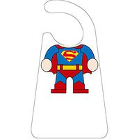 BIHIKI Reusable Adult Bib,Waterproof Clothing Protector,Stain Resistant Adult Eating Aid Apron for Elderly Patient Senior,19"x23" (Superman)