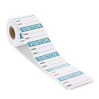 Juvale Visitor Sticker Roll, Name Sticker, Blue and White Label (3 x 2 in, 500-Count)