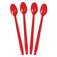 Red Soda Spoons, Disposable Plastic Party Spoons Great For Root Beer Floats, Ice Cream & So Much More! Fast Shipping! Frozen Dessert Supplies! 500 Count