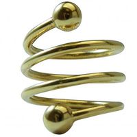 Magnetic Therapy Heavy Spiral Adjustable Ring Gold
