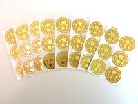 Minilabel 34mm Round Printed Stars , Shiny Gold On Matt Gold , Plastic Decorative Seal Labels Gift Wrap Craft Stickers
