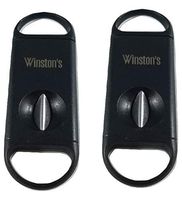 2 Pack Cigar V Cut Cigar Cutter Stainless Steel Black by Winston's