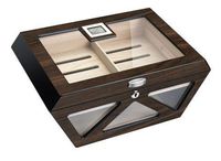 Visol Collin Macassar Lacqered Glass Top Cigar Humidor - Holds 100 Cigars