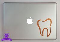 Overly Attached Decals Molar Tooth Vinyl Decal Sized to Fit A 11" Laptop - Copper Metallic