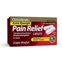 GoodSense Extra Strength Pain Relief, Acetaminophen Caplets, 500 mg, Temporarily Relieves Minor Aches and Pains and Reduces Fever, 24 Count (Pack of 12)