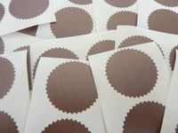 Minilabel Mini Sticker Pack Of 24 (Twenty-Four), 42mm Serrated Edge , Certificate Wafer Company Seal Labels , Stickers For Embossing , Legal & Awards