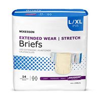 McKesson Extended Wear Incontinence Brief XL Daytime/Overnight, ONBLXL, 56 Ct