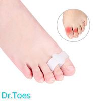 Dr.Toes Toe Straightener Toe Separator and Spreaders Bunion Corrector -4 Pieces-Toe Spacer for Bunion and Overlapping Toes (2 white toes)