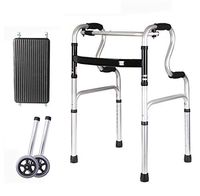 Lqdpdd Lightweight Folding Four Wheel Rollator Walker with Padded Seat, Compact Lightweight Portable 4 in 1 Stand-Assist Folding Walker with Detachable Seat Supports Up to 220 Lbs (Silver)