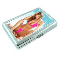 Norwegian Pin Up Girls Norway S5 Silver Cigarette Case Metal Wallet Id Holder King & 100's 4" X 2.75" RFID Protection