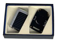 Personalized Visol Norfolk Cigar Lighter and Cutter Gift Set - Black with Free Laser Engraving