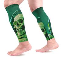 LEVEIS Skull Headphone Calf Compression Sleeves 1 Pair, Leg Performance Support for Shin Splint Calf Pain Relief Men & Women Guards Sleeves for Running Cycling