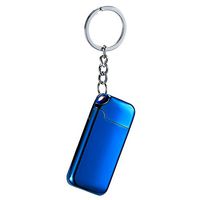 Keychain with Lighter, USB Rechargeable Electric Cigarette Cigar Lighter with Keychain Pendant Flameless Windproof, Blue, Mini