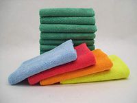 DeRoyal Textiles Microfiber Cleaning Cloth - Pack of 36, 12"x12", Blue, Yellow & Red