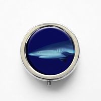 RhyNSky Animal Jaws Mini Portable Pocket Pill Box Case Holder for Purse, 3 Compartments, Silvery, FS147