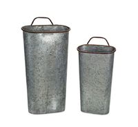 Melrose Set of 2 Wall Bucket 17 Inches and 21 Inches Height Metal