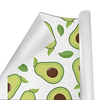 Gift Wrapping Paper Roll Pattern of Avocado and Leaves for Birthday,Holiday,Wedding,Baby Shower Gift Wrap - 3Rolls - 58inch x 23inch Per Roll