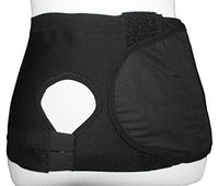 Safe n' Simple Unisex Ostomy Hernia Support Belt with Adjustable Hole, Stoma Hernia Belt, Right Hole, 8", Black, X-Large