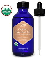 Zongle USDA Certified Organic Flax Seed Oil, Safe To Ingest, Unrefined Virgin, Cold Pressed, Linum Usitatissimum, 4 OZ