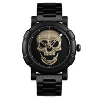 lzndeal Quartz Watch,Wrist Watch,Waterproof,Skull Dial,Stainless Steel Strap,Cool,Man,Man Waterproof Quartz Watch Skull Dial with Stainless Steel Strap