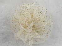 10pcs Brilliant Organza By Dusting Volume Spend Appliques Sewing Wedding U Pick (Beige)