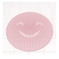 GHHZZQ Bathroom Rugs Non-Slip Massage with Suction Cup TPR Kitchen Public Bath Foot Pad Round Bathtub Mat, 2 Colors, 2.5 cm Thick, 31x31cm (Color : Pink, Size : 31x31cm)