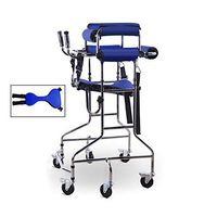 Nurth Walker Stand Auxiliary Equipment/Standing aids Equipment, Walking Assist Equipped,W/Storage Frame,Infusion Holder Balance bar, Foot Brake Limb Walker for Lower Rehabilitation Woman Device Blue