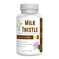 AlcheVita Milk Thistle with 80% Standardized Silymarin Flavonoids (30:1 Extract) - 450mg Tablet - Liver Cleanse and Detoxify Support, Natural Antioxidant Support, 60 Servings