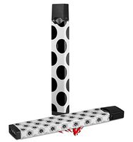 Skin Decal Wrap 2 Pack for Juul Vapes Kearas Polka Dots White And Black JUUL NOT INCLUDED