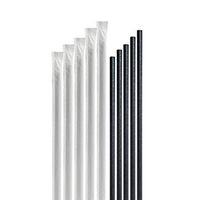 Mega Moose Biodegradable Wrapped Paper Straws - 500 ct. Paper Drinking Straws with Ultra Compost - Plasticless Bulk Paper Straws Environmentally Friendly for Restaurants, Food Service (Black)