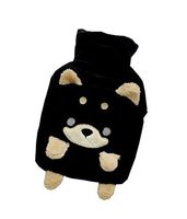 Cartoon Dog Rubber Water Washable Plush Cloth Cover Warm Hand,Black