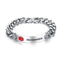 VNOX PACEMAKER Bracelet Stainless Steel Medical Alert ID Bracelet for Unisex 8.3"