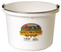 Little Giant P8WHITE Dura Flex Plastic Bucket for Livestock, 8-Quart, White