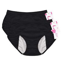 Leak Proof Protective Panties for Women Menstrual Period/Girls Heavy Flow/Postpartum Bleeding/Urinary Incontinence (Black, XXL / 34-37 Waist)