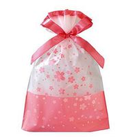 Wholesale Lot of 48 Pink Flower Pattern Bags/Pouches with Drawstring Ribbons for Gift Wrapping