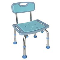 Height Adjustable Bath/Shower Stool Bathtub Shower Chair with Backrest Shower Head Holder Non-Slip Leg Pad Disability Aid for Handicapped Seniors